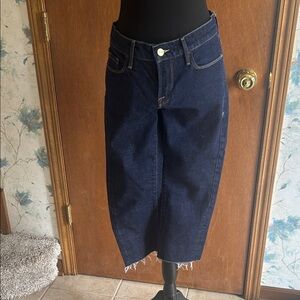 Frame Denim Dark Indigo Cropped Jeans